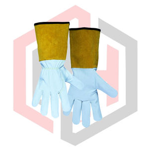 Guantes de Soldadura TIG MIG de Cuero Dividido con Puño Amarillo, Resistentes al Fuego, al Calor, Antiestáticos y a la Abrasión, de 16 Pulgadas, Guantes de Seguridad - Product Image 3