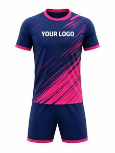Ensemble de maillots de football sublimés pour hommes, manches courtes, polyester respirant, uniforme de football, col rond, coupe athlétique - Product Image 1
