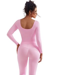 Ensemble de sport pour femmes en deux pièces respirant 100% polyester, veste zippée à manches longues, tenue de sport - Product Image 1