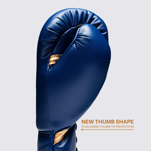 Guantes de Boxeo Fly Personalizados Nuevos, Guantes de Kickboxing Fly Azules y Dorados, con Correa de Muñeca Profesional, para Entrenamiento, Sparring y Uso en el Gimnasio - Product Image 6
