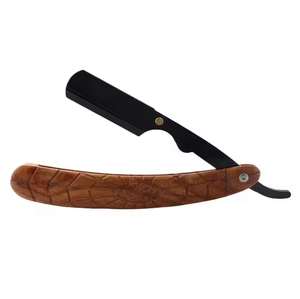 Navaja de afeitar para hombre de acero inoxidable alemán de alta calidad, diseño Cut Throat con mango de madera, en venta. - Product Image 1