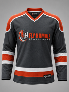 เสื้อฮอกกี้น้ำแข็งผู้ชาย Fly Humble คอวี แขนยาว สีขาว-น้ำเงิน พิมพ์ลายดิจิทัล ระบายเหงื่อได้ดี สายปรับได้ ใส่ได้ทุกฤดู - Product Image 6