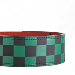 Green Black Checkered Cowhide <b>Weight</b> Lifting Belts Adjustable Buckle Waist Support Unisex Strength <b>Training</b> Gear for Deadlifts - Product Image 5