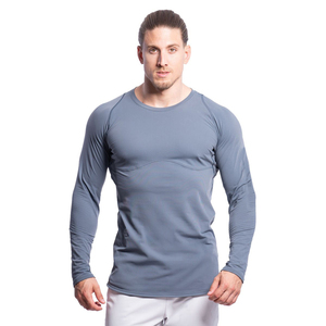Latest Design Hot Sale Men Compression <b>Shirts</b> Comfortable Lightweight Eco-Friendly Spandex/<b>Polyester</b> Fitness Wear - Product Image 1