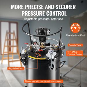 Serbatoio a Pressione per Vernice Spray da 30L/7.5gal con Agitazione Automatica, 70psi, Pressione Regolabile, Supporto OEM Personalizzato - Product Image 5