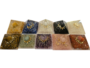Orgone Citrine Pyramid With Natural Crystal point Copper layered Orgone pyramid Wholesale direct from Indian Manufacturer - Product Image 6