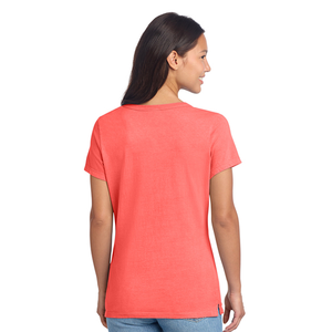 T-shirt en tricot pour femme de haute qualité, col en V, manches courtes, couleur unie, coupe classique, pour le printemps et l'été - Product Image 6