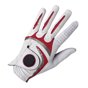 White Cabretta Leather Luxury Right Hand Golf Gloves Button Adjustable Wrist <b>Strap</b> Hand Grips Breathable Sports Outdoor - Product Image 6