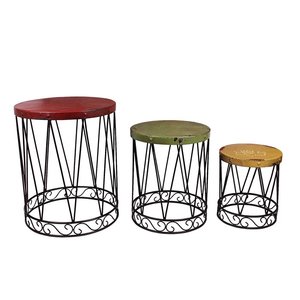 Multifunctional Three Nesting <b>Tables</b> with <b>Storage</b> Design Metal Frame Living Room Furniture - Product Image 3