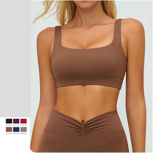 SPORTLICH WEAR สปอร์ตบราไร้โครงสำหรับผู้หญิง รองรับแรงกระแทกสูง แผ่นรองหน้าอกถอดได้ ผลิตจากวัสดุสแปนเด็กซ์/ไนลอน ระบายอากาศได้ดี แห้งเร็ว - Product Image 3