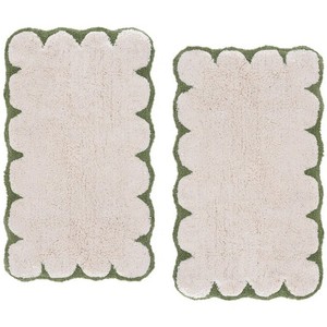 Tapis de bain classiques en chenille, rectangulaires, lot de 2, avec dos antidérapant en caoutchouc, épaisseur moyenne, couleur unie, pour usage domestique - Product Image 3