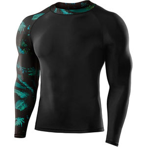Personnalisez votre propre logo sur un rashguard à manches longues sublimé, rashguard MMA, rashguard BJJ, t-shirt de compression MMA pour hommes - Product Image 5