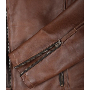 2026 OEM Hot Selling Cogan Brown Cowhide Leather <b>Jacket</b> For Men's Genuine 100%High Quality Low MOQ Winter Fashion <b>Heated</b> <b>Jackets</b> - Product Image 4