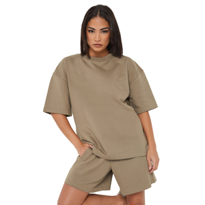 Women Custom T Shirt Shorts <b>Set</b> Oversized Casual <b>Two</b> <b>Piece</b> Summer Sportswear Gym Fitness Workout Running Streetwear - Product Image 2