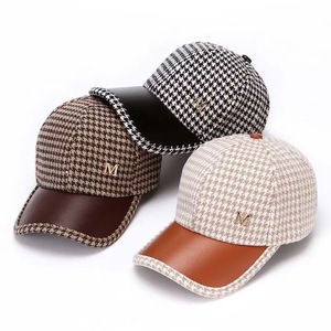 Gorra de Béisbol para Mujer, de Lana, para Otoño e Invierno, Estilo Retro Británico, con Visera Curva Ajustable - Product Image 1