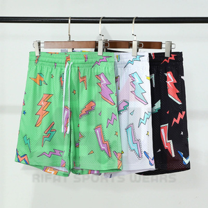 Custom Casual Sublimation Camo Knitted Basketball Shorts Double <b>Layer</b> Heavyweight Polyester Drawstring Athletic Wear Wholesale - Product Image 3
