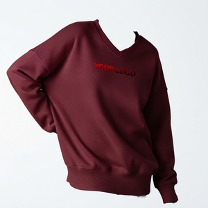 Sweat-shirt unisexe surdimensionné à col rond, épais et décontracté pour l'hiver, coupe carrée, couleur unie, sans capuche, avec poche latérale, personnalisable, style streetwear - Product Image 6