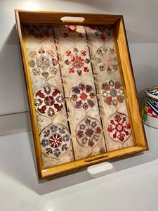 Plateau de table basse en MDF REHMAN CRAFT, imprimé floral, finition brillante, plateau de service rectangulaire, fonctions d'organisation et de rangement - Product Image 3
