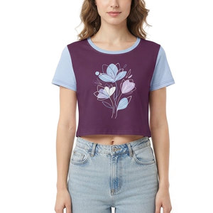 เสื้อยืดครอปท็อปผู้หญิงลำลอง เนื้อผ้านุ่มสบาย เหมาะสำหรับแฟชั่นสตรีท ท่องเที่ยว และกิจกรรมประจำวัน - Product Image 1
