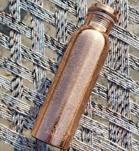 Bouteille d'eau en cuivre pur 900-1000 ml Bouteille d'eau artisanale pour boire de l'eau Bienfaits pour la santé ayurvédique - Product Image 5