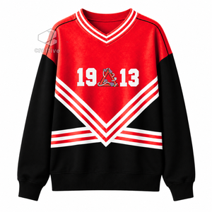 Delta |   Sigma |   Sudadera Theta para Mujer, Bordada en Rojo y Blanco, de Algodón y Felpa, Cuello Redondo, Ropa de Hermandad Universitaria - Product Image 1