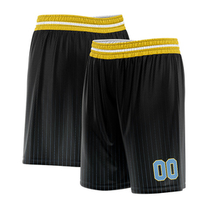 Shorts de basketball pour hommes, écologiques, blanc/noir, en mesh, coupe ajustée, haute qualité, respirants, séchage rapide, toutes tailles - Product Image 3