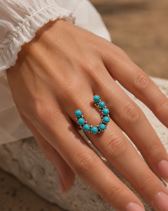 925 Sterling <b>Silver</b> Kingsman Turquoise Horseshoe <b>Ring</b> Handmade Cowboy Western Jewelry for Women <b>Men</b> - Product Image 4