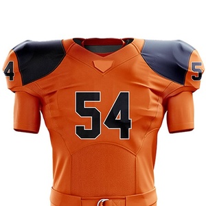 Conjunto de Uniforme de Fútbol Americano Personalizado, Jersey de Manga Corta y Pantalones, Ropa Deportiva Naranja con Estampado por Sublimación - Product Image 4