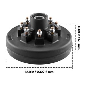 1 paquete de tambor de freno eléctrico para remolque, 8 orificios, círculo de pernos de 4 pulgadas, larga vida útil, para ejes de remolque de 7000 lb, tambor de freno duradero para - Product Image 4