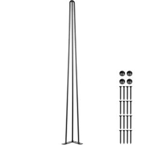 Set 4 Black Hairpin <b>Table</b> <b>Legs</b> 36\" Length 220 Lbs Load Capacity 3 Rods Bench Furniture <b>Legs</b> 36\" Length 220 Lbs Load Capacity 3 - Product Image 1