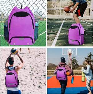 Large Soccer <b>Backpack</b> with Ball Compartment and Shoe Pocket Durable Red Sports Bag for Football Basketball <b>Training</b> - Product Image 6