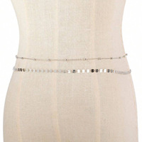 Lot de 2 Chaînes de Taille Superposées Bohèmes pour Femmes | Chaîne de Ventre Ajustable Plaqué Or avec Perles et Disques Plats | Bijoux de Corps Idéal pour Cadeau