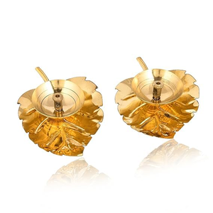 Lampe à huile décorative en laiton motif feuille, porte-bougie traditionnel indien pour Diwali, Puja, Hawan, Festival, Mariage, Maison - Product Image 3