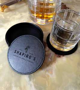 Vintage Genuine Leather Coasters for Coffee <b>Table</b> Handmade Cowhide Drink Mat Set Furniture Scratch <b>Protector</b> GLC-0010 - Product Image 3