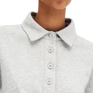Sudadera con Cuello Polo para Mujer, Informal, de Manga Larga, Cómoda, de Tela Suave, Elegante, para Uso Diario, OEM, ODM, Personalizada - Product Image 3