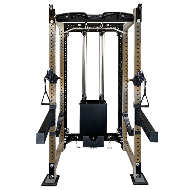 Stainless Steel Power Rack 3x3 Squat Rack Uprights Multifunctional Cable Lat up Down and Low Row Functional Trainer Weight Stack