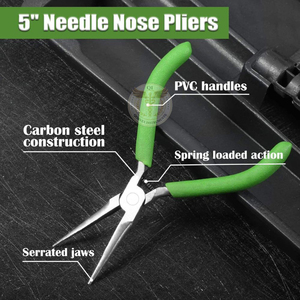 Pince à bec effilé légère de 5 pouces pour la fabrication de bijoux, en acier inoxydable, mâchoires dentelées pour plier et saisir le fil, surface lisse - Product Image 2