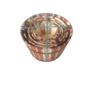 Pot de fleurs rond en bois du Vietnam, Pot de fleurs personnalisé, bon marché, vente en gros, - Product Image 1