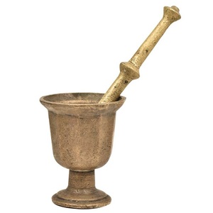 Mortero y pilón de latón de alta calidad con acabado pulido para moler café y especias manualmente, utensilios de cocina, metal, Imam Dasta - Product Image 3