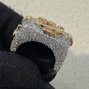 Hiphop Jewelry Customized Real VVS Moissanite Diamond 925 Silver White Gold Iced Out <b>Custom</b> Name <b>Rings</b> Personalized for Man - Product Image 4
