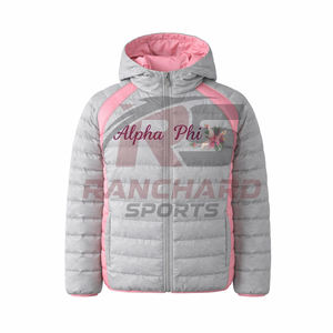 Chaqueta Acolchada de Invierno Personalizada para Fraternidad, Chaqueta Acolchada con Bordado, Fabricante OEM, Chaqueta Acolchada Personalizada con Letras Griegas para Hombre - Product Image 1