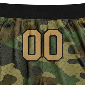 <b>Men</b> <b>Green</b> Camouflage Sublimated Mesh Basketball <b>Shorts</b> Polyester Basketball Uniform Lightweight Team Training Apparel - Product Image 6
