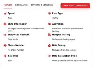 eSIM de Cabo Verde 3GB 5GB 10GB por 7 Días, Internet de Viaje 4G/5G con Activación por Código QR - Product Image 2