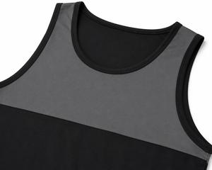 <b>Men's</b> <b>Black</b> Gray Sporty Fit O-Neck Sleeveless <b>Tank</b> <b>Top</b> Knitted Polyester Eco-Friendly Breathable Quick Dry Workout - Product Image 4