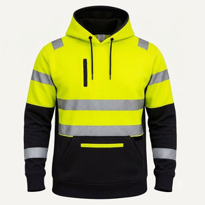 Factory Direct SCALER SPORTSWEAR High Visibility ANSI Class 3 <b>Waterproof</b> Reflective Pullover Hoodie Front Pocket Outdoor - Product Image 1