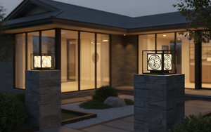 Lampe à poteau LED étanche IP65, matériau enduit de poudre antirouille, AC 220V, pour maison moderne, jardin, pilier, lumière décorative, 12'' E27 - Product Image 5