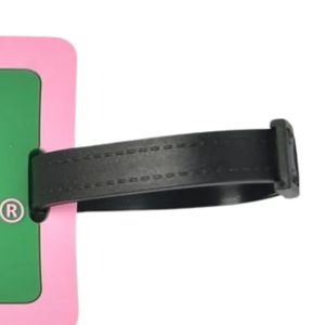 AKA Pink Green Embossed Luggage Tag for Women Travel <b>Suitcase</b> Bag Identification Label with Adjustable <b>Strap</b> Sorority Travel - Product Image 3