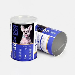 Envases de tubo de papel personalizados para alimentos para mascotas, caja cilíndrica redonda de cartón biodegradable con impresión vegetal para alimentos para mascotas - Product Image 1