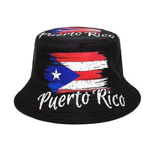 Sombrero de Pescador con la Bandera de Puerto Rico, para Hombre y Mujer, Estampado, Reversible, Protección Solar, Moderno y con Personalidad - Product Image 1