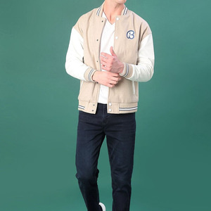 Wholesale Blank Plain Varsity Baseball <b>Jacket</b> For <b>Men</b> 2026 OEM <b>Men's</b> Best Selling High Quality College Baseball Varsity <b>Jacket</b> - Product Image 5